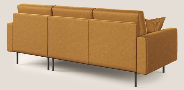 Arthur divano moderno angolare in velluto morbido impermeabile T01 oro