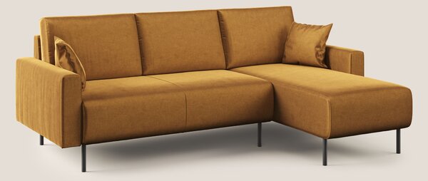Arthur divano moderno angolare in velluto morbido impermeabile T01 oro
