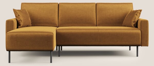 Arthur divano moderno angolare in velluto morbido impermeabile T01 oro