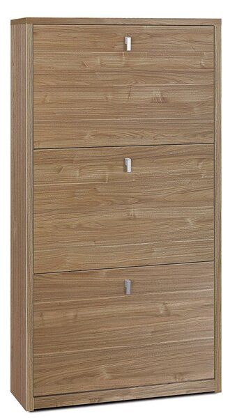 Scarpiera Salvaspazio 3 Ante 7 Paia 63x117x18 cm Noce Stelvio