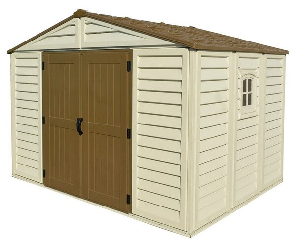 Casetta Box da Giardino 325x240x233 cm in PVC Avorio/Marrone