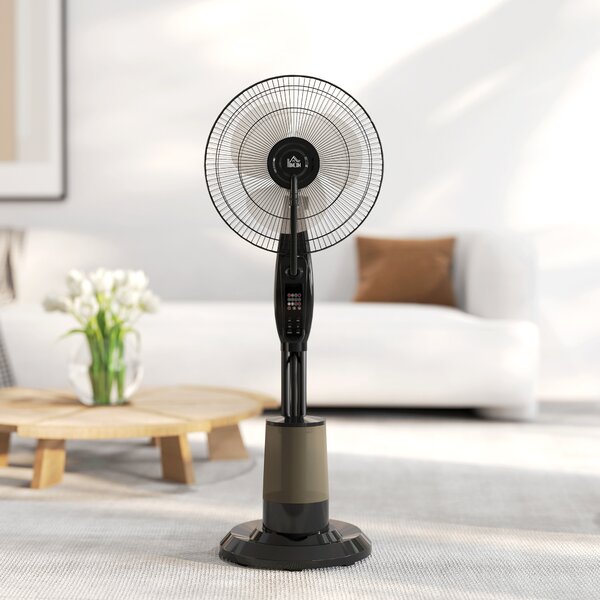 HOMCOM Ventilatore Nebulizzatore con Serbatoio 3.2L, 3 Modalità e 3 Velocità, Oscillazione 70°, Timer, Telecomando | Aosom Italy