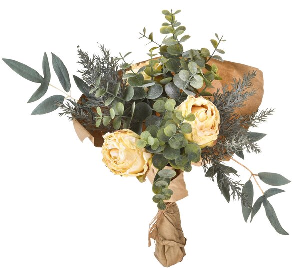 Set 2 Bouquet Artificiale Romantico con Rose Altezza 30 cm