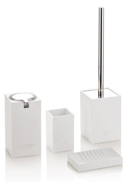 Set 4 Accessori da Bagno in Resina TFT Accessories Elfo Bianco