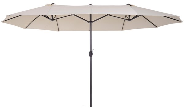 Ombrellone da Giardino 4,6x2,7 m Palo Ø48 mm Doppio Tetto Beige