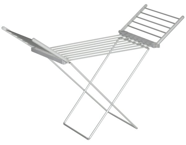 Asciugabiancheria Stendino Elettrico Pieghevole 144x53x96 cm in Lega di Alluminio Argento