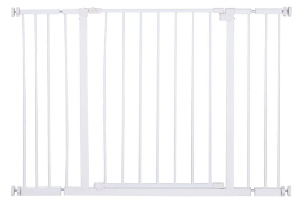 Cancelletto di Sicurezza per Animali Domestici 72-107 cm in Metallo Bianco