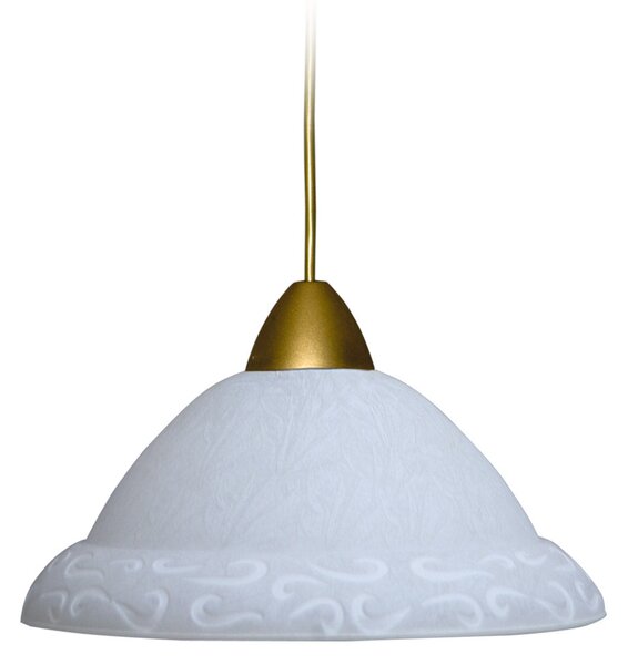 Sospensione D30 1xE27 Montatura Oro Vetro Screpolato Bianco E-Energy Asia