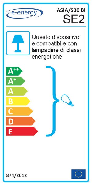 Sospensione D30 1xE27 Montatura Oro Vetro Screpolato Bianco E-Energy Asia