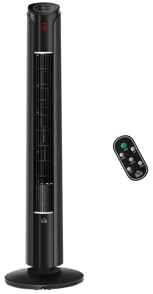 Ventilatore a Torre 3 Velocità con Telecomando Nero