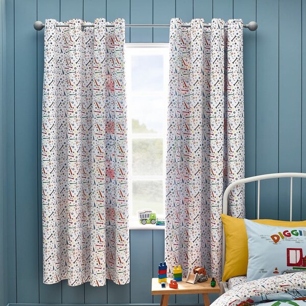 Tenda per bambini blu 2 pz 168x183 cm Digger Dreams – Catherine Lansfield