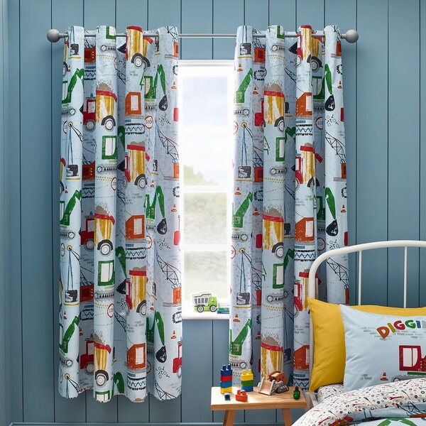 Tenda per bambini blu 2 pz 168x183 cm Digger Dreams – Catherine Lansfield