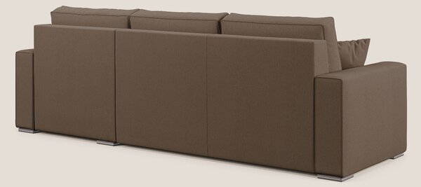 Dream Divano letto angolare in tessuto smacchiabile T05 marrone