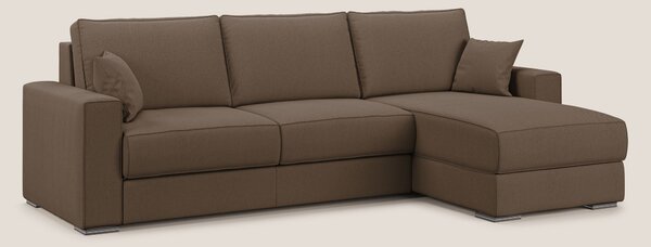 Dream Divano letto angolare in tessuto smacchiabile T05 marrone