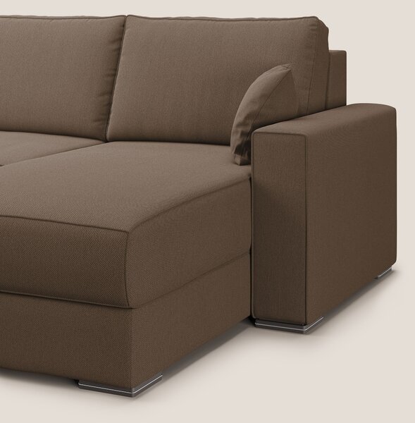 Dream Divano letto angolare in tessuto smacchiabile T05 marrone