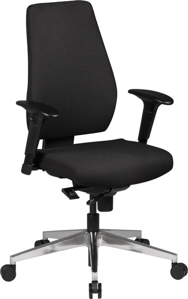 Sedia da ufficio Amstyle Darius rivestimento in tessuto nero Sedia girevole con meccanismo sincronizzato a 3 punti; SPM1.280