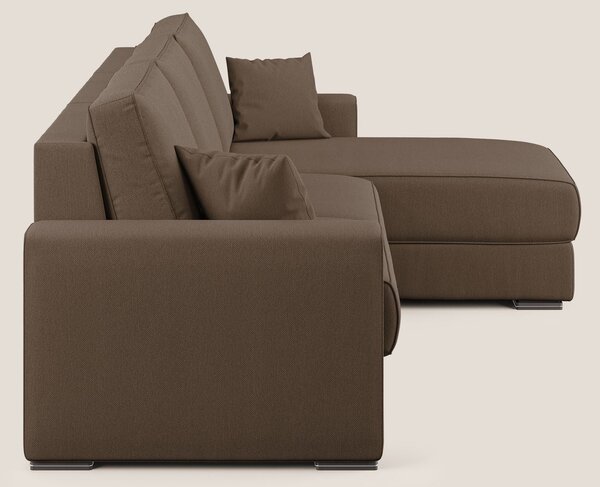 Dream Divano letto angolare in tessuto smacchiabile T05 marrone