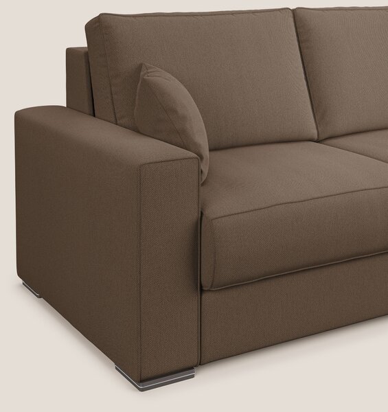Dream Divano letto angolare in tessuto smacchiabile T05 marrone