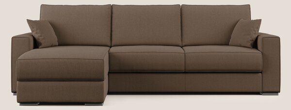 Dream Divano letto angolare in tessuto smacchiabile T05 marrone