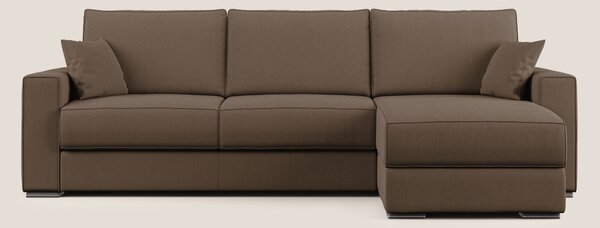 Dream Divano letto angolare in tessuto smacchiabile T05 marrone