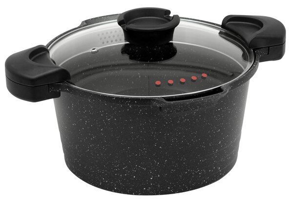 Pentola Colapasta 5,5 Litri in Alluminio Pressofuso Antiaderente Collection Cuociscola Grigio Marmorizzato