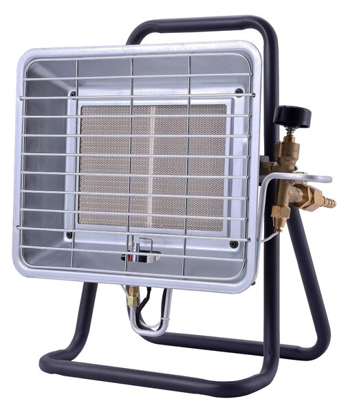 Stufa a Gas Gpl da Interno con Supporto 3,5kW Qlima FGHX145 Silver e Nero