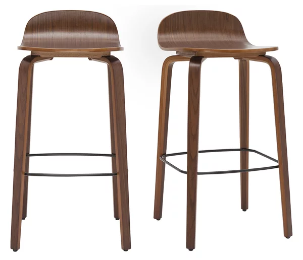 Sgabelli da bar vintage noce H68 cm (set di 2) OBRA