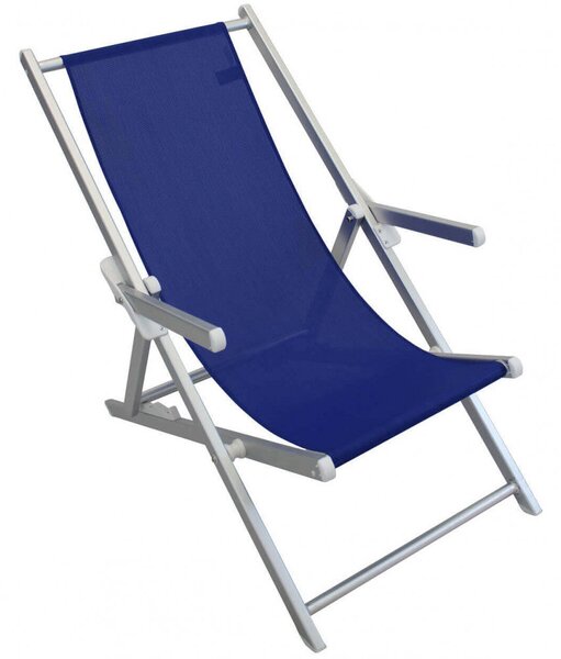 Sdraio Mare Textilene con Braccioli 98x67,5x106 h cm in Textilene Blu
