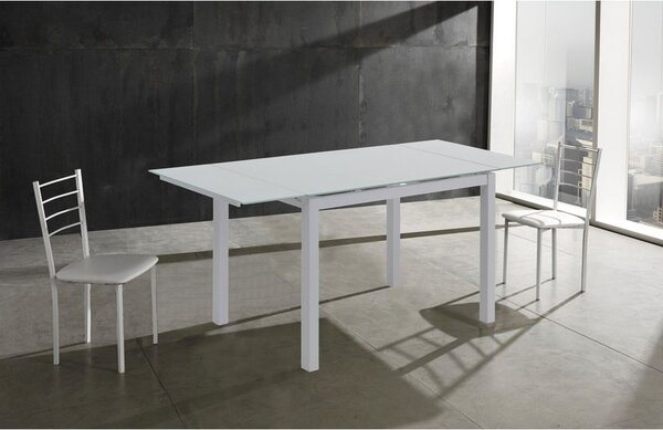Tavolo da pranzo pieghevole con piano in vetro 70x110 cm Fast - Tomasucci