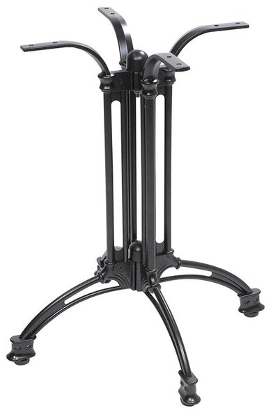 Base per Tavolo da Giardino con Piede a 4 Razze in Alluminio Nero