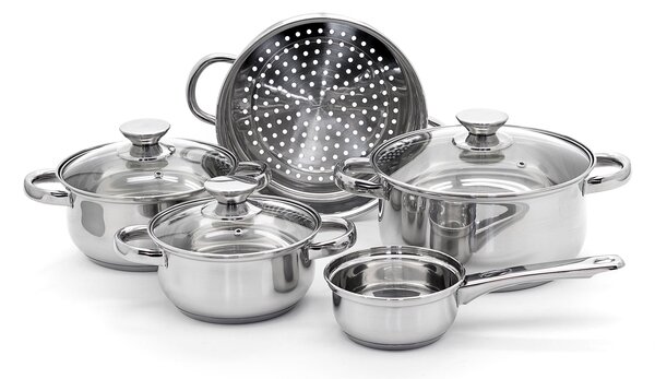 Batteria di Pentole 8 Pezzi in Acciaio Inox Antiaderente Induzione Collection Fascinosa
