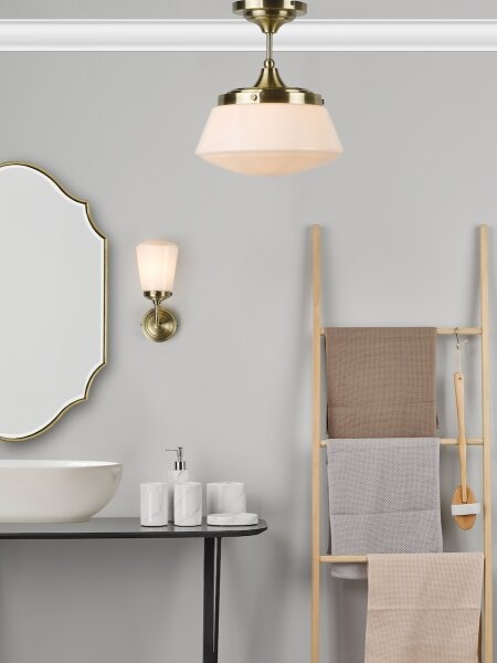 Där Lighting CAD0175 -Plafoniera da bagno CADEN 1xE27/60W/230V IP44 ottone