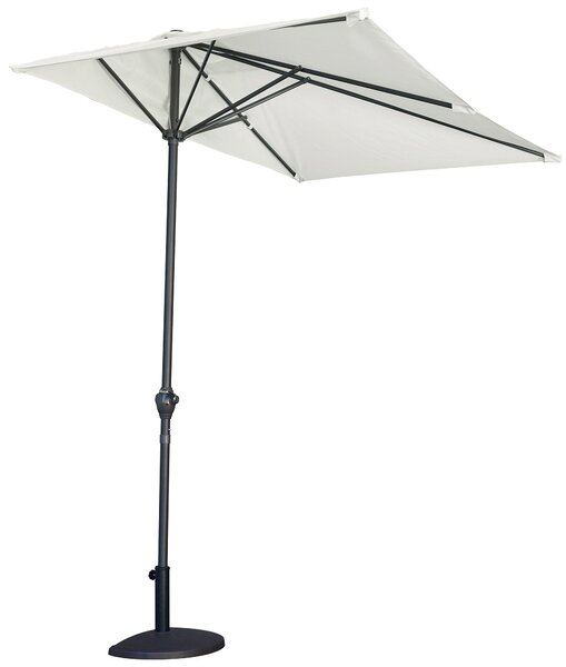 Ombrellone da Giardino 2,3x1,3 m Palo Ø38 mm Mezzaluna Telo in Polietilene Ecrù