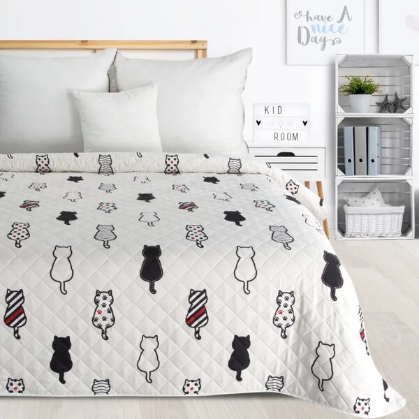 Copriletto per bambini con motivo a gatto Larghezza: 170 cm | Lunghezza: 210 cm