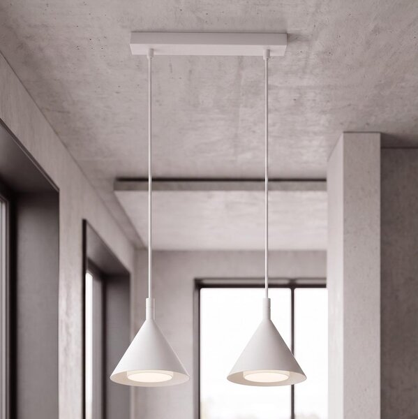 Brilagi - Lampada a sospensione con cavo CONE DOUBLE 2xGX53/15W/230V bianca