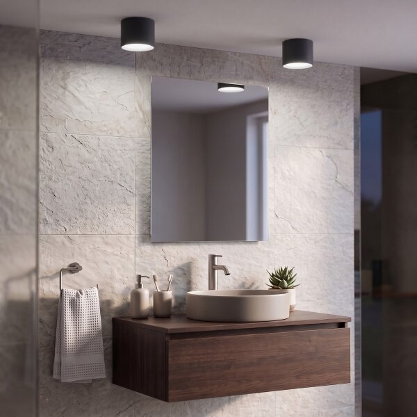 Brilagi - Faretto da bagno SMOOTH 1xGX53/15W/230V nero IP65