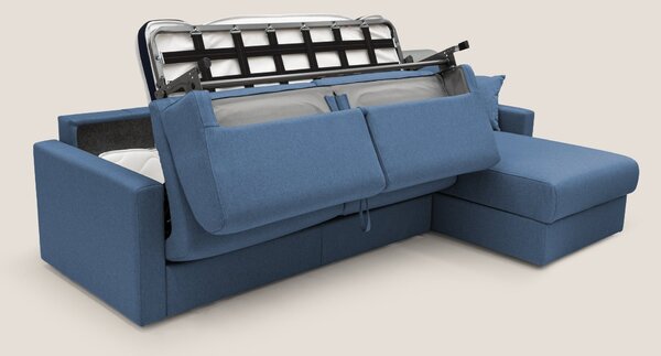 Chris Divano letto angolare 5 posti in tessuto impermeabile T13 blu