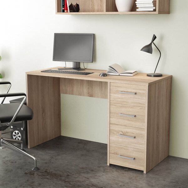 Scrivania Porta Pc Topaz Quercia Chiaro 120x50x74 h cm in Truciolare bilaminato Marrone