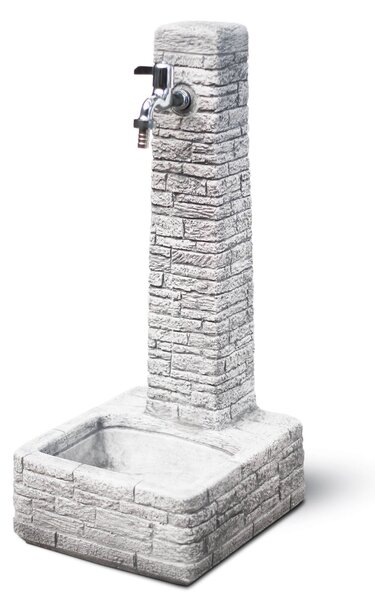 Fontana da Giardino Senza Rubinetto in Cemento Granulato di Marmo Clanezzo Grigio