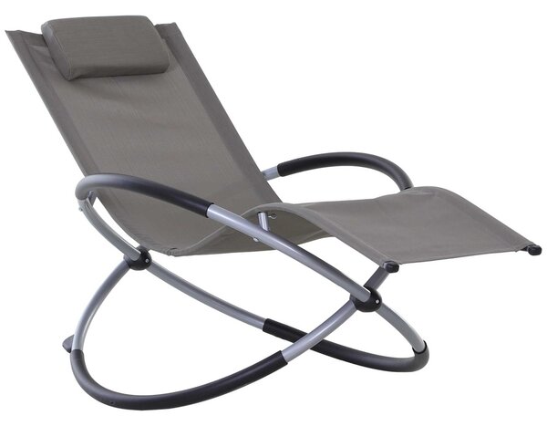 Sedia a Dondolo Pieghevole da Giardino 154x80x84 cm Mag Grigio