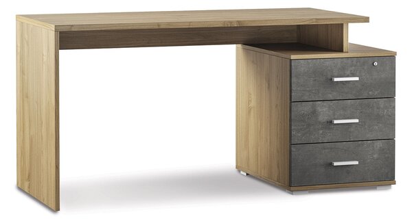 Scrivania da Ufficio 3 Cassetti 154x76x55 cm Noce Stelvio/Noce