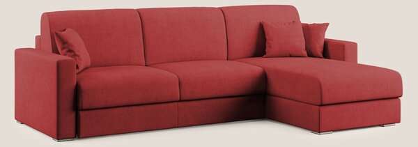 Best Divano letto angolare in tessuto impermeabile T02 rosso