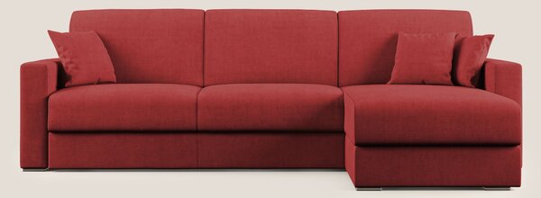 Best Divano letto angolare in tessuto impermeabile T02 rosso
