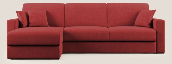 Best Divano letto angolare in tessuto impermeabile T02 rosso