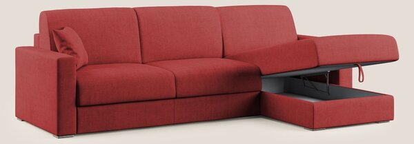 Best Divano letto angolare in tessuto impermeabile T02 rosso