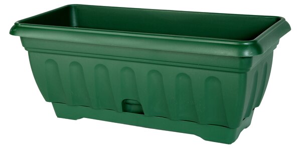 Cassetta portafiori Imagna con riserva in plastica colore verde H 17 x L 40