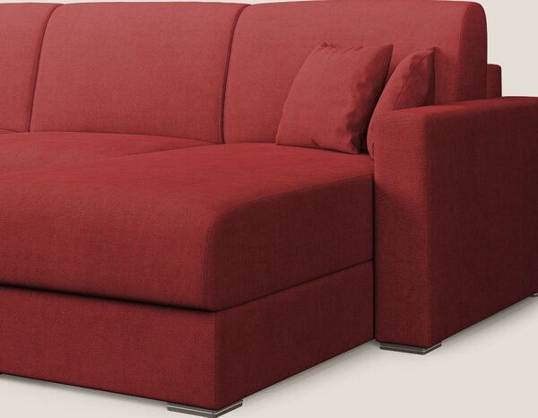 Best Divano letto angolare in tessuto impermeabile T02 rosso