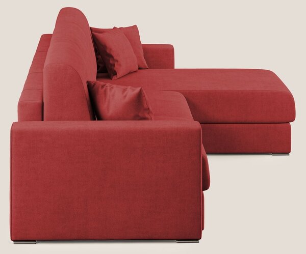 Best Divano letto angolare in tessuto impermeabile T02 rosso