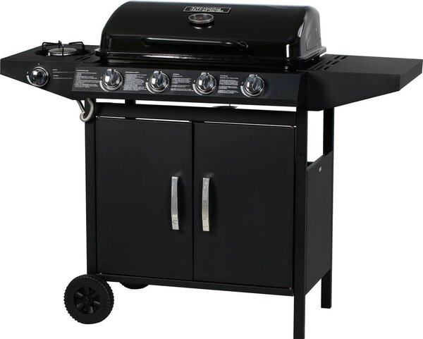 Barbecue gas "Festa 5" - 5 fuochi di cui 1 laterale - 12,9 Kw- Nero