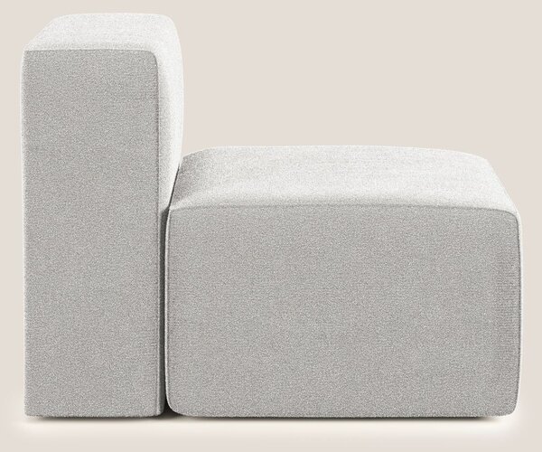 Nettuno modulo poltrona centrale in morbido tessuto bouclè T07 grigio